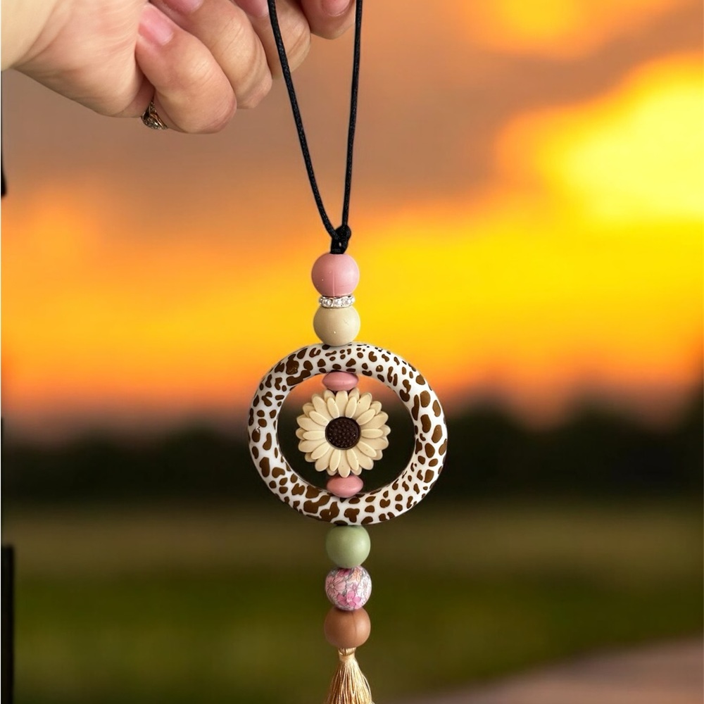 Elegant Floral Car Charm